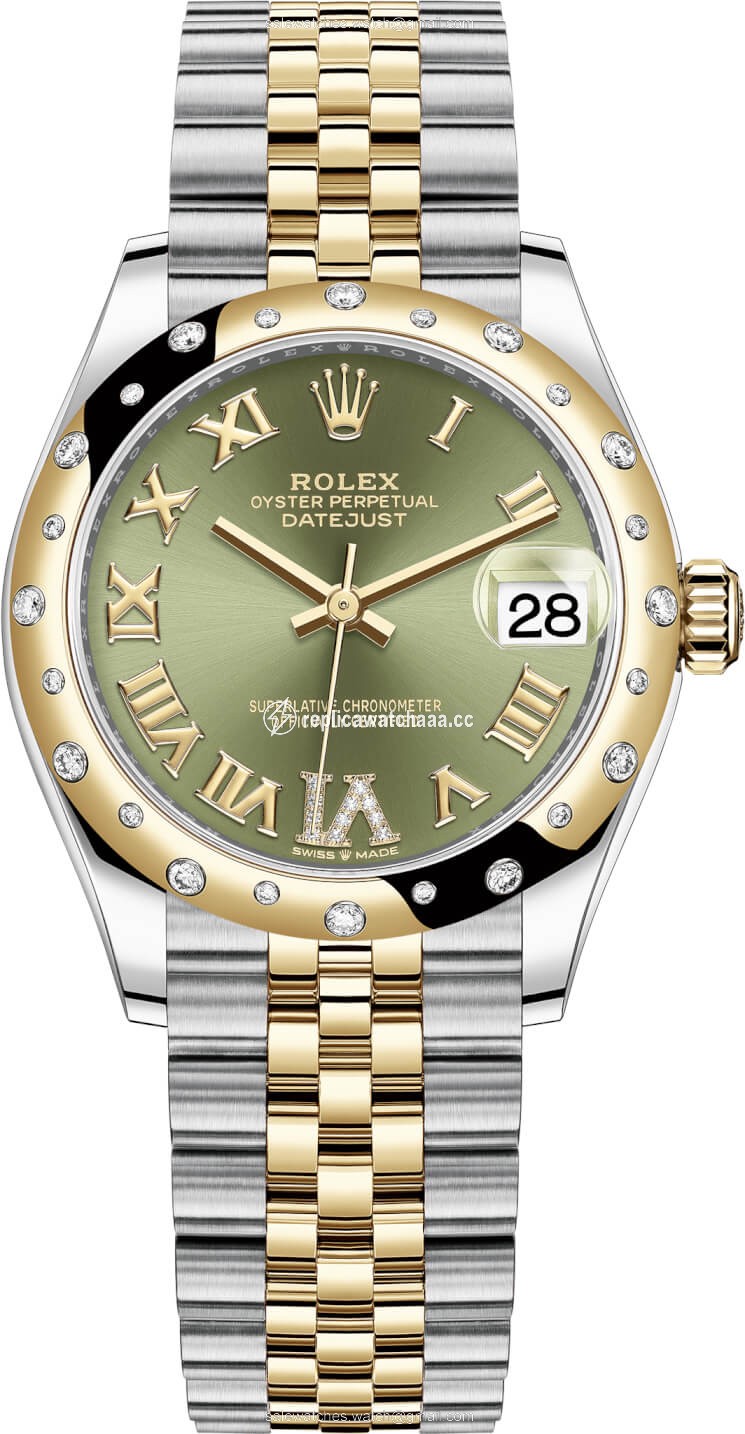278343rbr Green VI Roman Jubilee Rolex Datejust 31mm Stainless Steel and Yellow Gold Ladies Watch 278343rbr Green VI Roman Jubilee Rolex Datejust 31mm Stainless Steel and Yellow Gold Ladies Watch