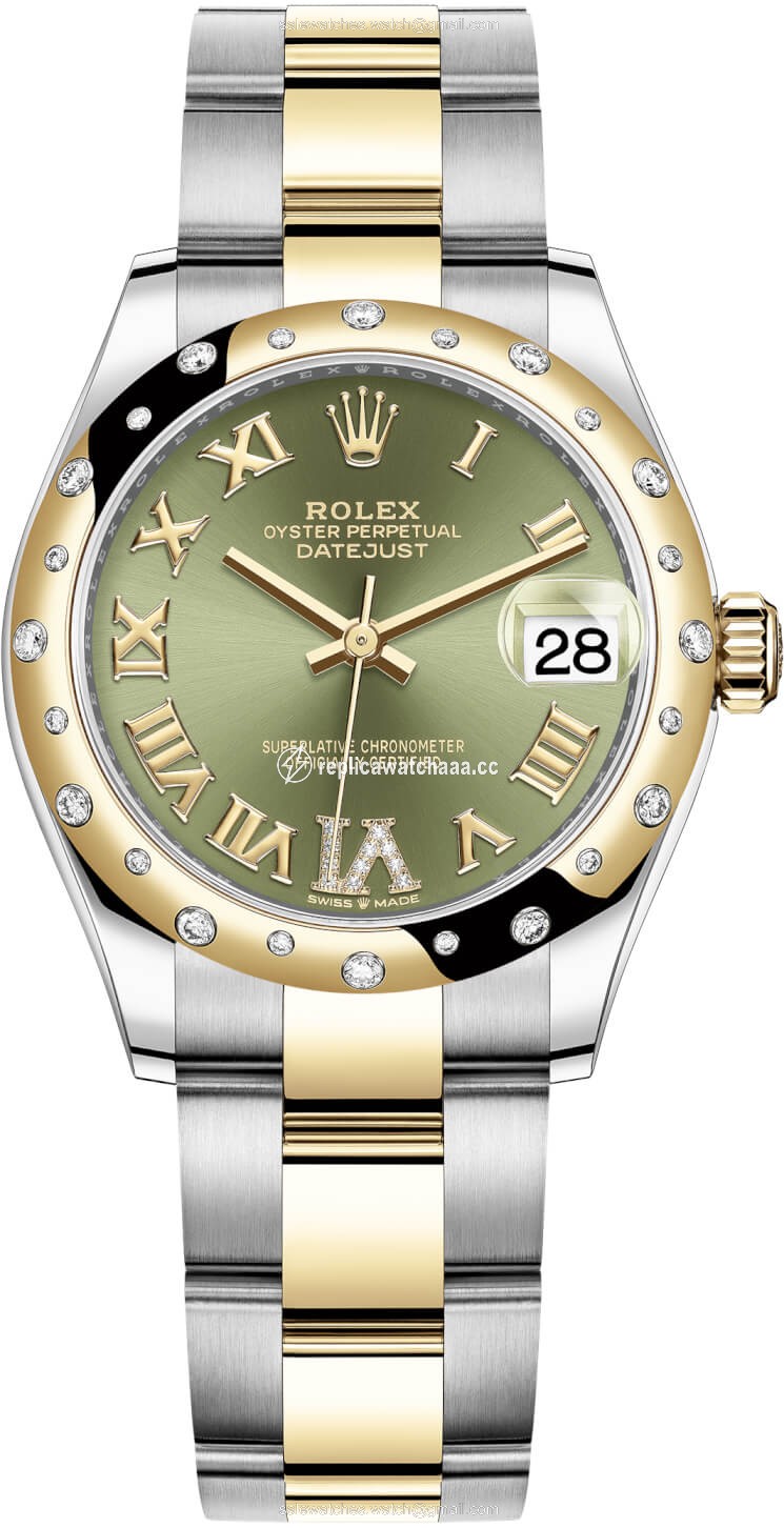 278343rbr Green VI Roman Oyster Rolex Datejust 31mm Stainless Steel and Yellow Gold Ladies Watch 278343rbr Green VI Roman Oyster Rolex Datejust 31mm Stainless Steel and Yellow Gold Ladies Watch
