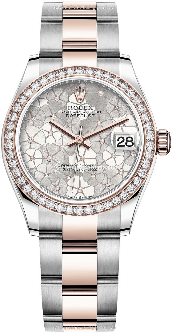 278381rbr Silver Floral Oyster Rolex Datejust 31mm Stainless Steel and Rose Gold Ladies Watch 278381rbr Silver Floral Oyster Rolex Datejust 31mm Stainless Steel and Rose Gold Ladies Watch