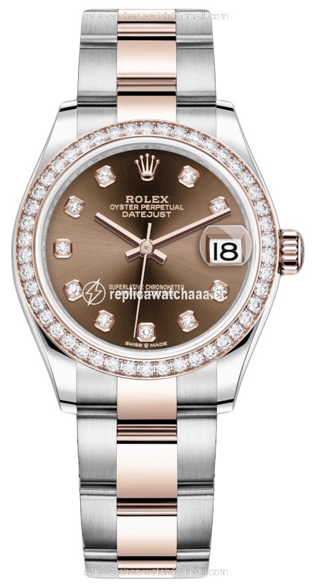 278381rbr Chocolate Diamond Oyster Rolex Datejust 31mm Stainless Steel and Rose Gold Ladies Watch 278381rbr Chocolate Diamond Oyster Rolex Datejust 31mm Stainless Steel and Rose Gold Ladies Watch