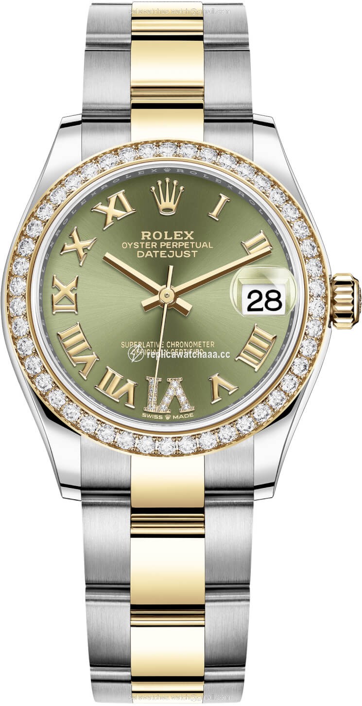 278383rbr Green VI Roman Oyster Rolex Datejust 31mm Stainless Steel and Yellow Gold Ladies Watch 278383rbr Green VI Roman Oyster Rolex Datejust 31mm Stainless Steel and Yellow Gold Ladies Watch