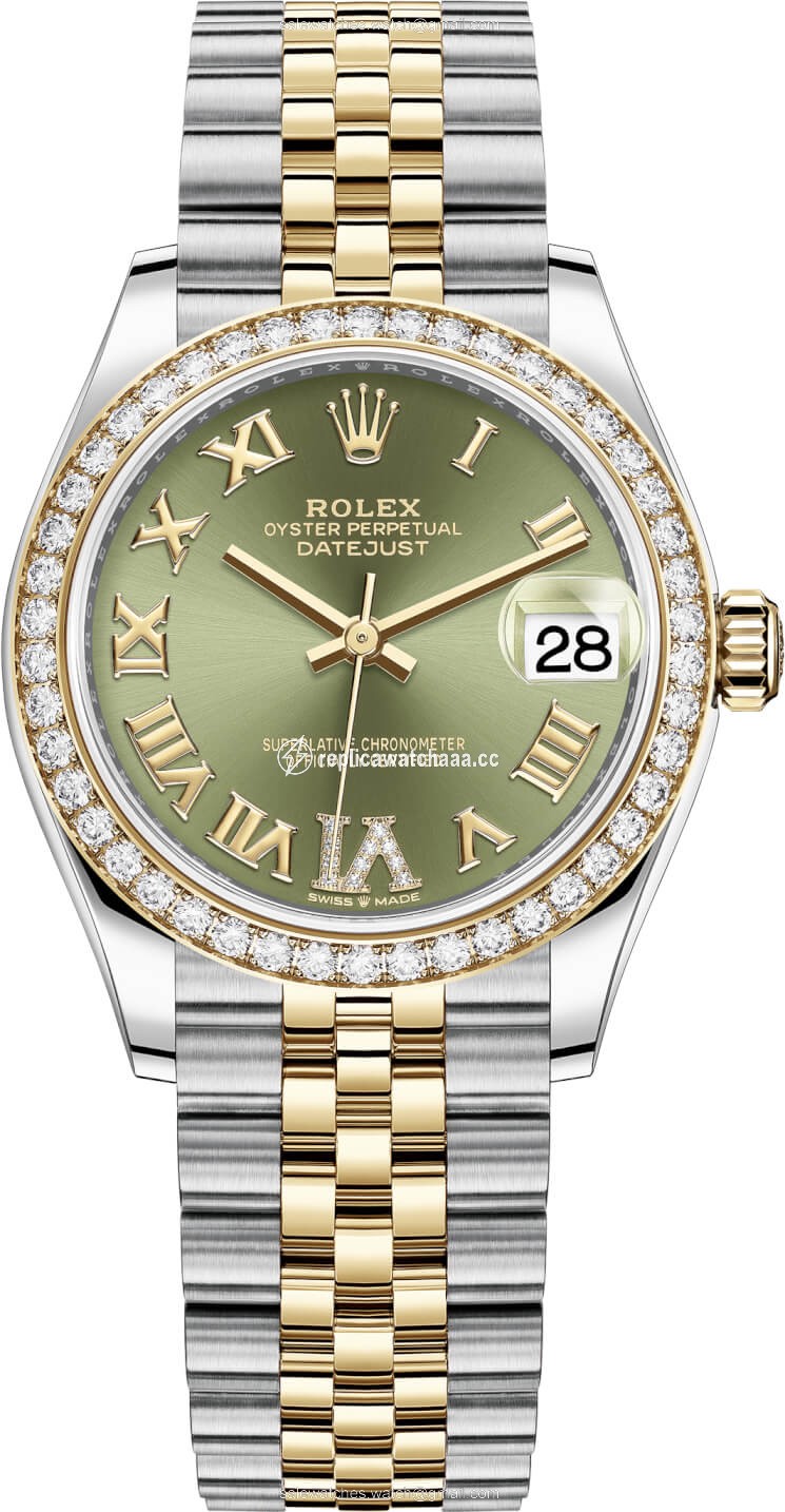 278383rbr Green VI Roman Jubilee Rolex Datejust 31mm Stainless Steel and Yellow Gold Ladies Watch 278383rbr Green VI Roman Jubilee Rolex Datejust 31mm Stainless Steel and Yellow Gold Ladies Watch