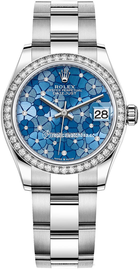 278384rbr Azzurro Blue Floral Oyster Rolex Datejust 31mm Stainless Steel Ladies Watch 278384rbr Azzurro Blue Floral Oyster Rolex Datejust 31mm Stainless Steel Ladies Watch