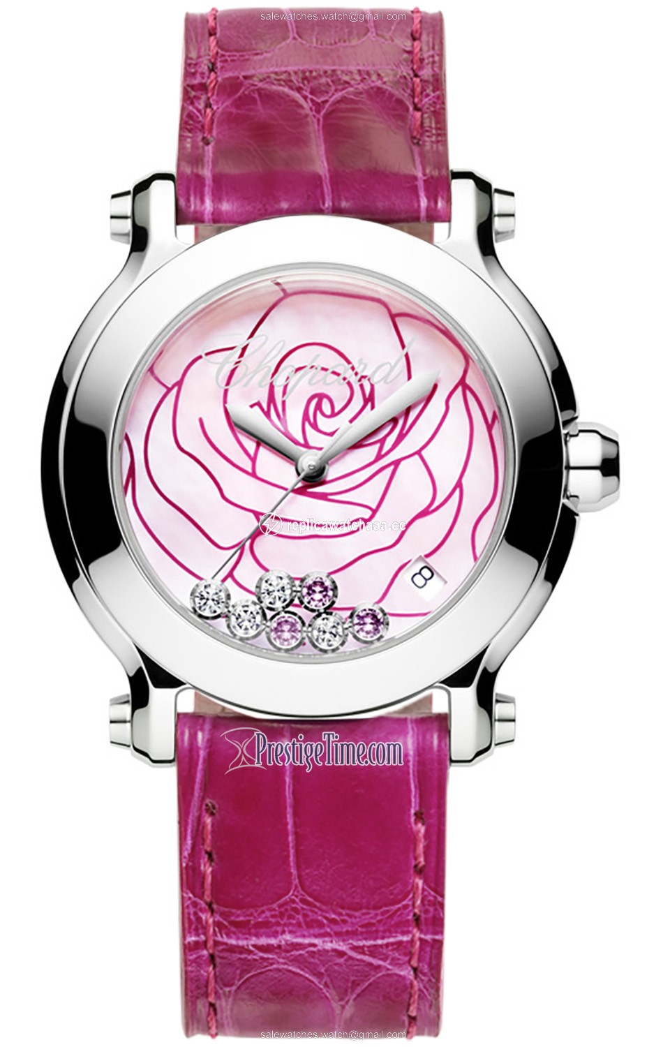 278475-3029 La Vie En Rose Chopard Happy Sport Round Quartz 36mm Ladies Watch 278475-3029 La Vie En Rose Chopard Happy Sport Round Quartz 36mm Ladies Watch