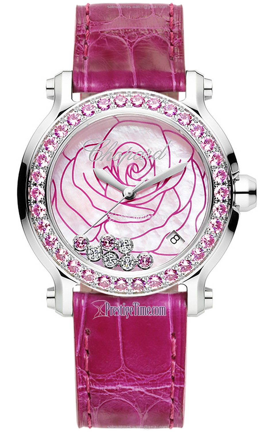 278475-3030 La Vie En Rose Chopard Happy Sport Round Quartz 36mm Ladies Watch 278475-3030 La Vie En Rose Chopard Happy Sport Round Quartz 36mm Ladies Watch