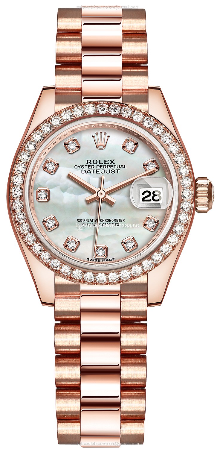 279135RBR MOP Diamond President Rolex Lady Datejust 28mm Everose Gold Ladies Watch 279135RBR MOP Diamond President Rolex Lady Datejust 28mm Everose Gold Ladies Watch