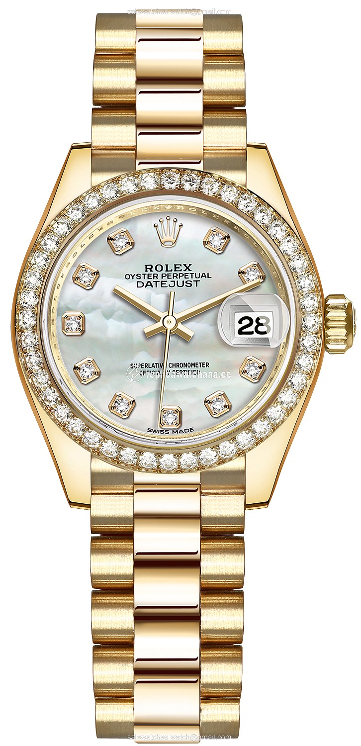 279138RBR MOP Diamond President Rolex Lady Datejust 28mm Yellow Gold Ladies Watch 279138RBR MOP Diamond President Rolex Lady Datejust 28mm Yellow Gold Ladies Watch