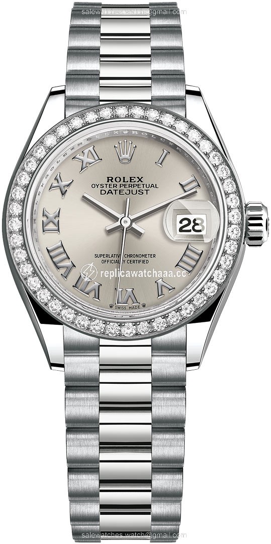 279139rbr Silver Roman President Rolex Lady Datejust 28mm White Gold Ladies Watch 279139rbr Silver Roman President Rolex Lady Datejust 28mm White Gold Ladies Watch