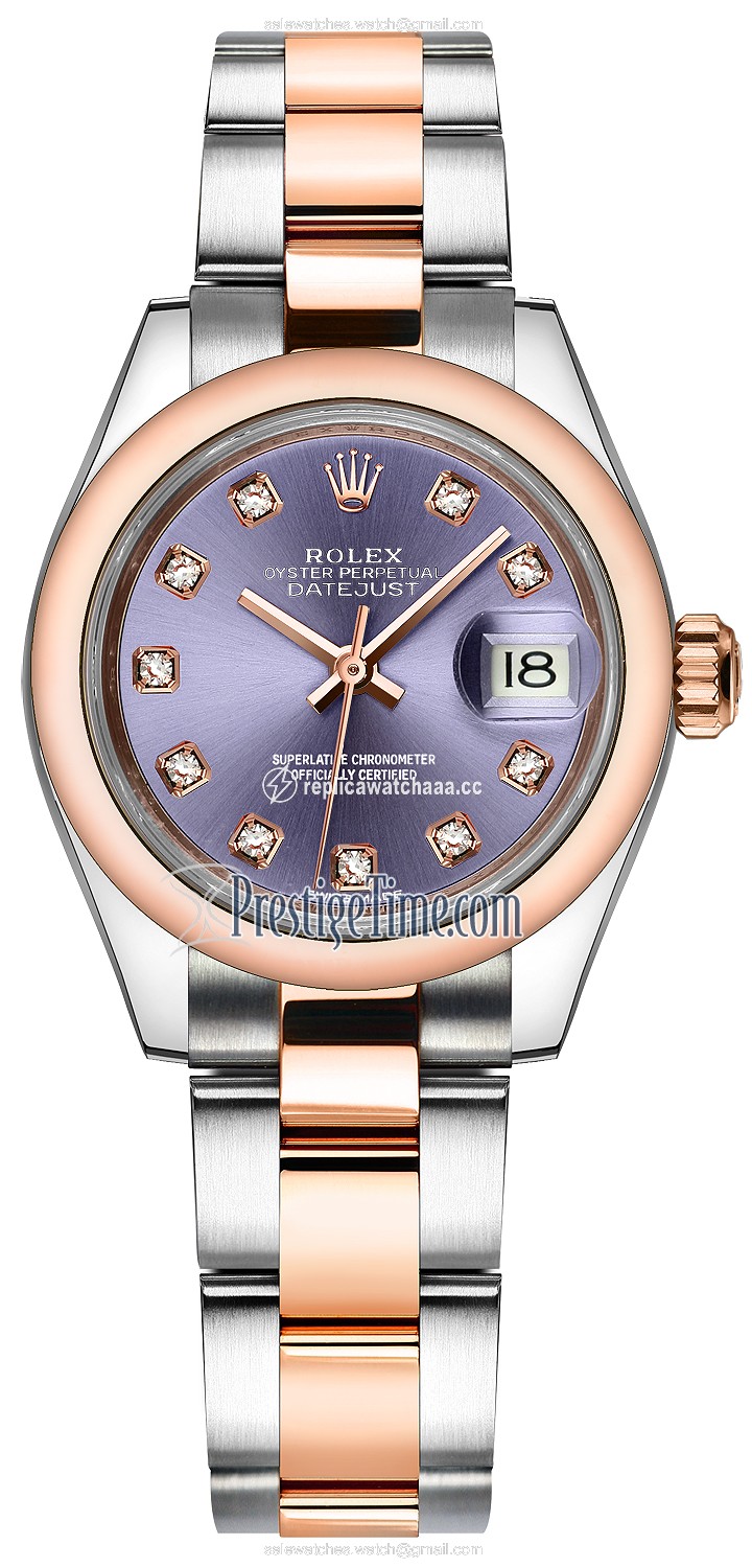 279161 Aubergine Diamond Oyster Rolex Lady Datejust 28mm Stainless Steel and Everose Gold Ladies Watch 279161 Aubergine Diamond Oyster Rolex Lady Datejust 28mm Stainless Steel and Everose Gold Ladies Watch