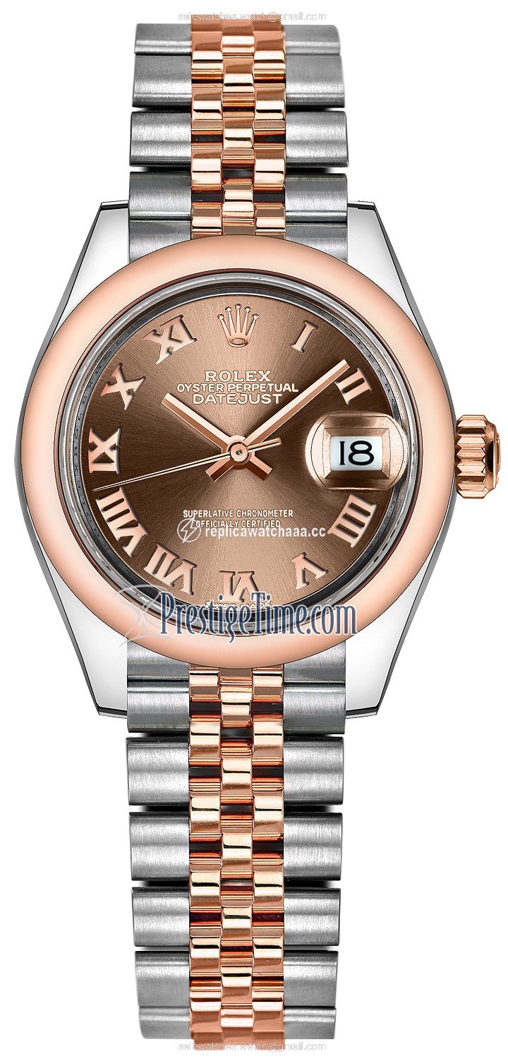 279161 Chocolate Roman Jubilee Rolex Lady Datejust 28mm Stainless Steel and Everose Gold Ladies Watch 279161 Chocolate Roman Jubilee Rolex Lady Datejust 28mm Stainless Steel and Everose Gold Ladies Watch