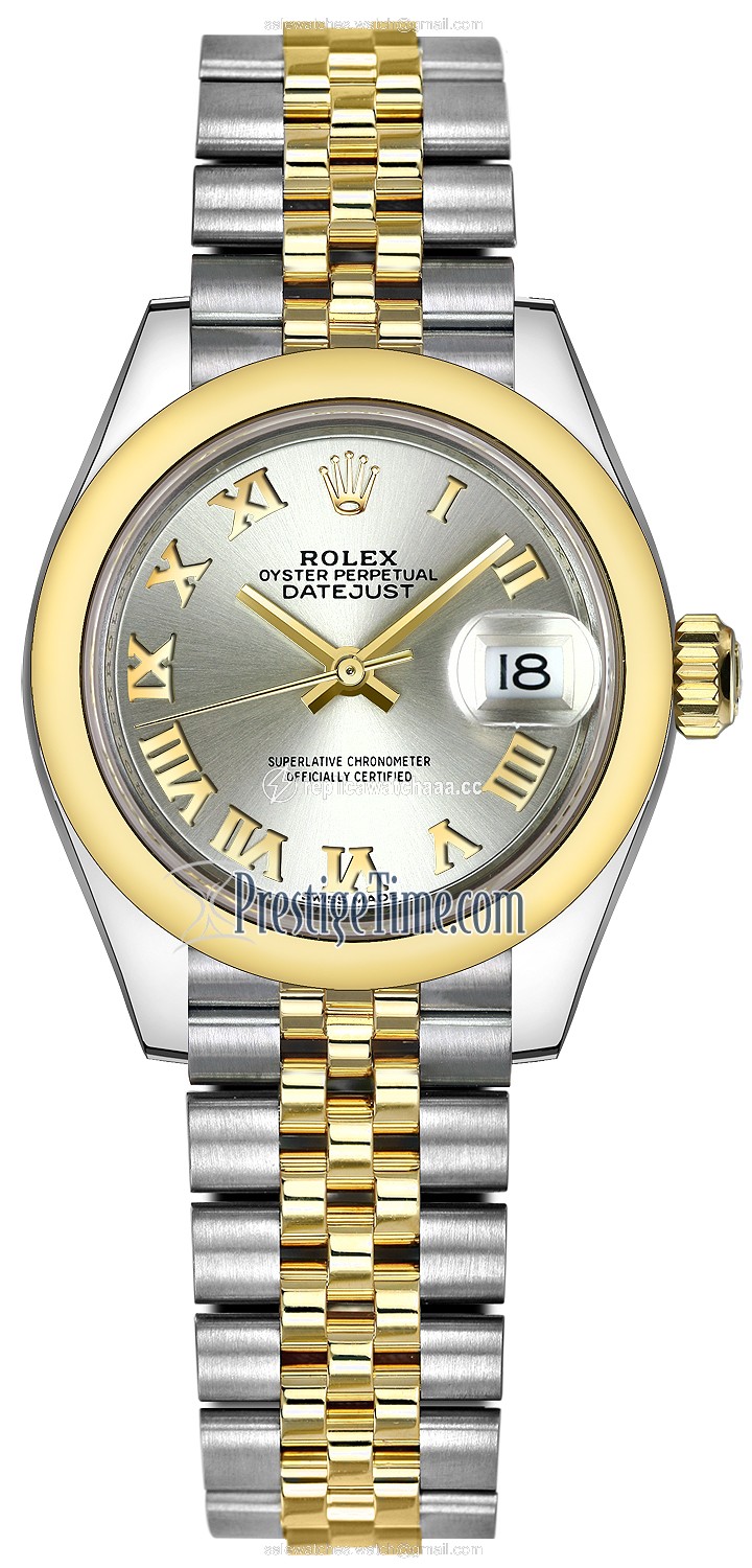 279163 Silver Roman Jubilee Rolex Lady Datejust 28mm Stainless Steel and Yellow Gold Ladies Watch 279163 Silver Roman Jubilee Rolex Lady Datejust 28mm Stainless Steel and Yellow Gold Ladies Watch