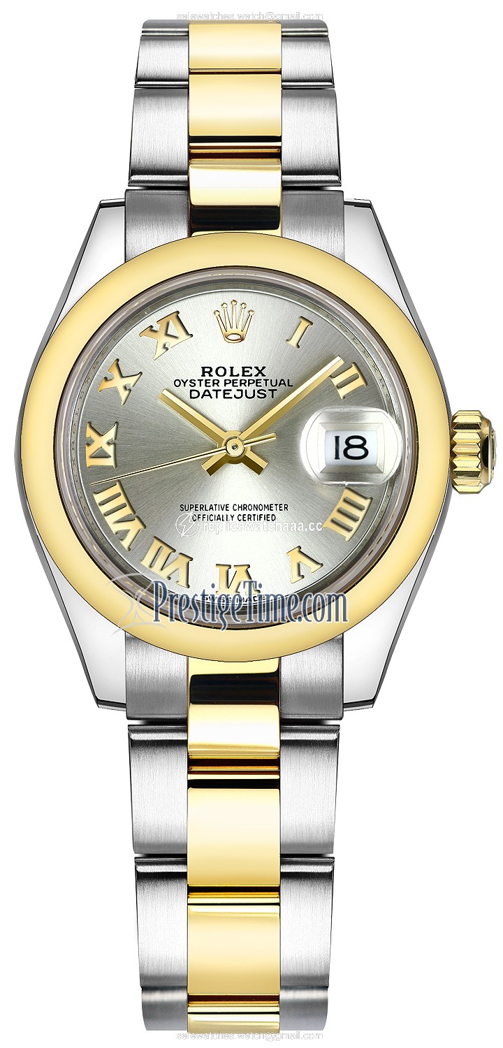279163 Silver Roman Oyster Rolex Lady Datejust 28mm Stainless Steel and Yellow Gold Ladies Watch 279163 Silver Roman Oyster Rolex Lady Datejust 28mm Stainless Steel and Yellow Gold Ladies Watch