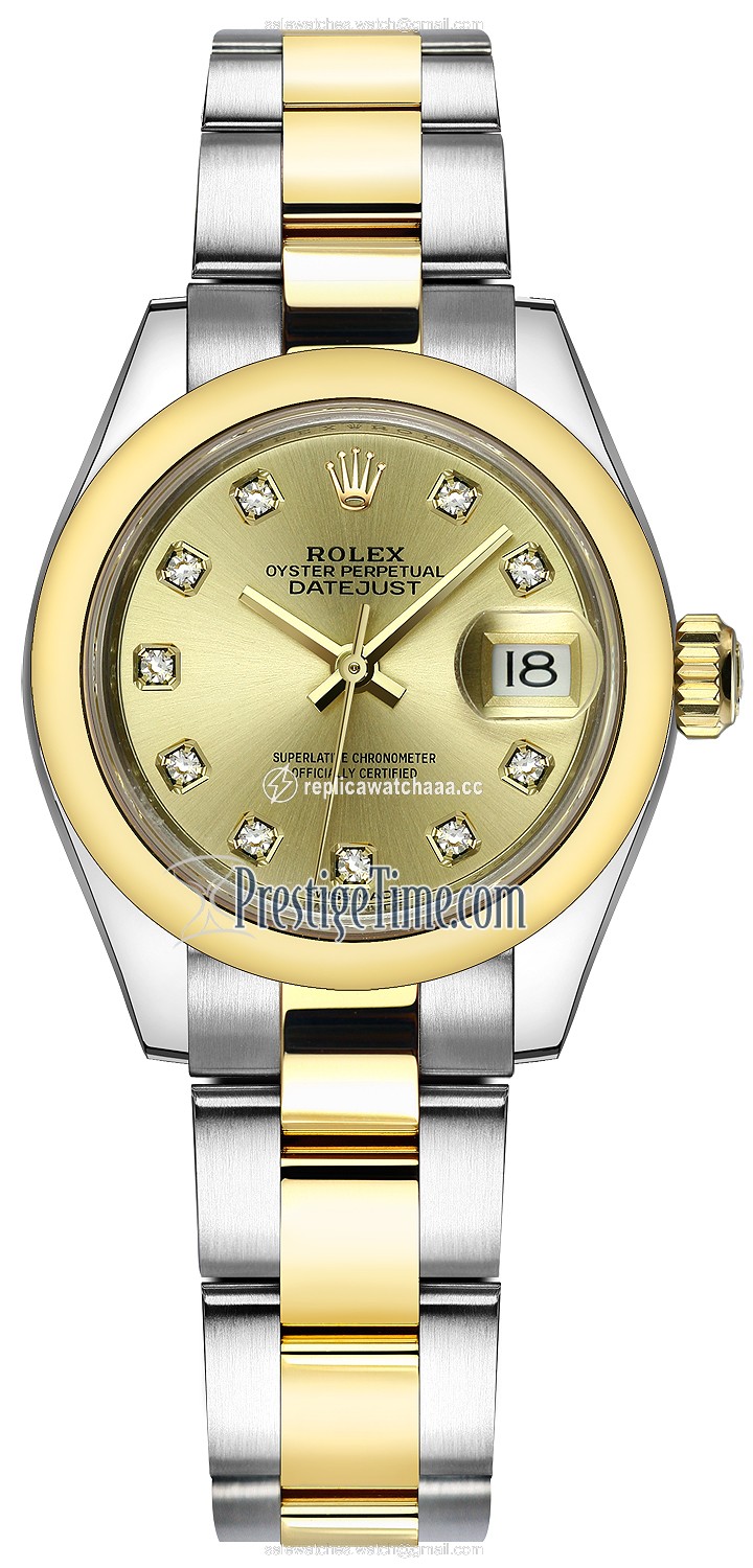 279163 Champagne Diamond Oyster Rolex Lady Datejust 28mm Stainless Steel and Yellow Gold Ladies Watch 279163 Champagne Diamond Oyster Rolex Lady Datejust 28mm Stainless Steel and Yellow Gold Ladies Watch
