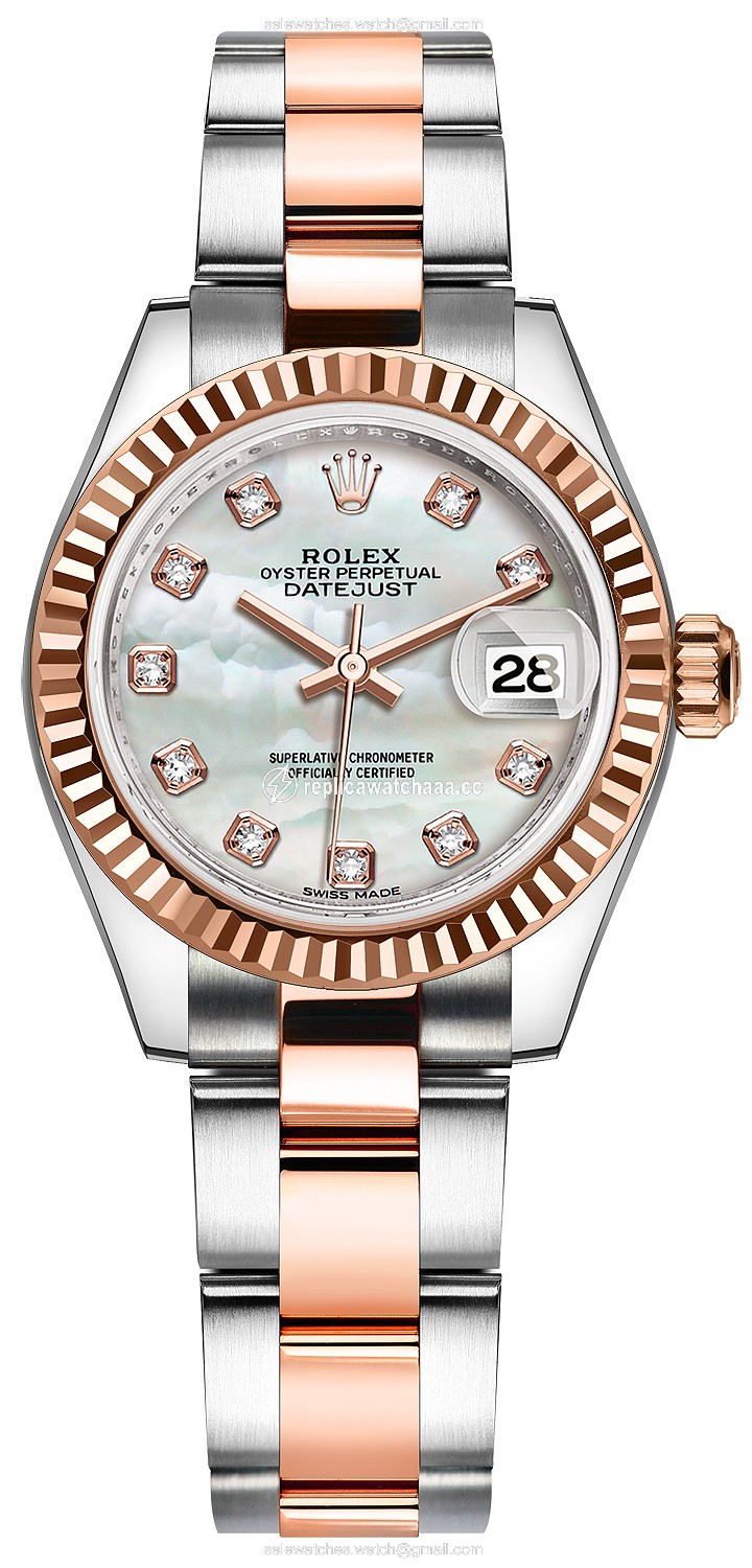 279171 MOP Diamond Oyster Rolex Lady Datejust 28mm Stainless Steel and Everose Gold Ladies Watch 279171 MOP Diamond Oyster Rolex Lady Datejust 28mm Stainless Steel and Everose Gold Ladies Watch