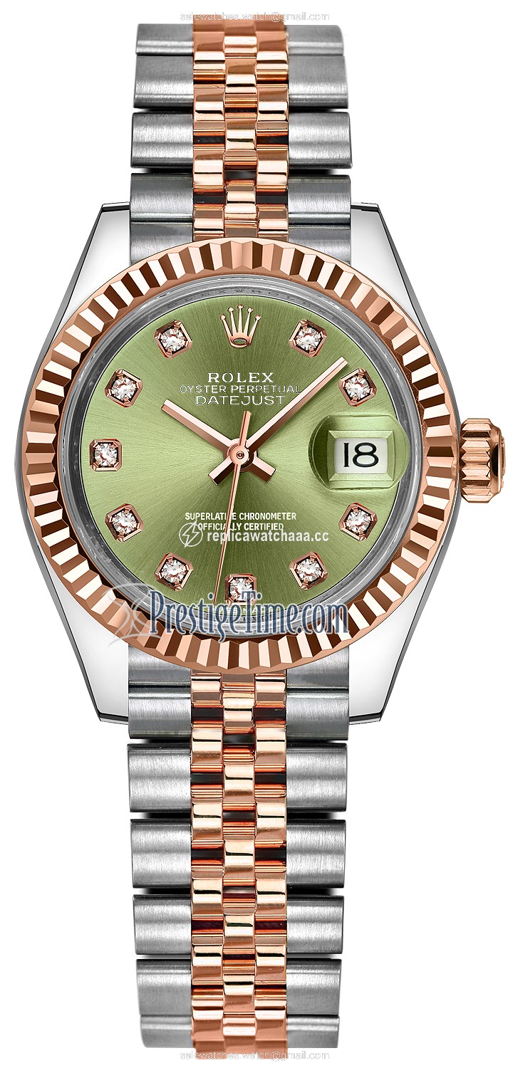 279171 Olive Green Diamond Jubilee Rolex Lady Datejust 28mm Stainless Steel and Everose Gold Ladies Watch 279171 Olive Green Diamond Jubilee Rolex Lady Datejust 28mm Stainless Steel and Everose Gold Ladies Watch