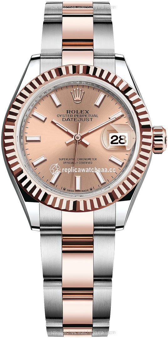 279171 Rose Index Oyster Rolex Lady Datejust 28mm Stainless Steel and Everose Gold Ladies Watch 279171 Rose Index Oyster Rolex Lady Datejust 28mm Stainless Steel and Everose Gold Ladies Watch