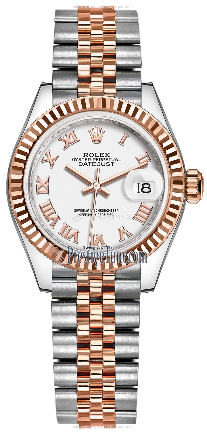 279171 White Roman Jubilee Rolex Lady Datejust 28mm Stainless Steel and Everose Gold Ladies Watch 279171 White Roman Jubilee Rolex Lady Datejust 28mm Stainless Steel and Everose Gold Ladies Watch