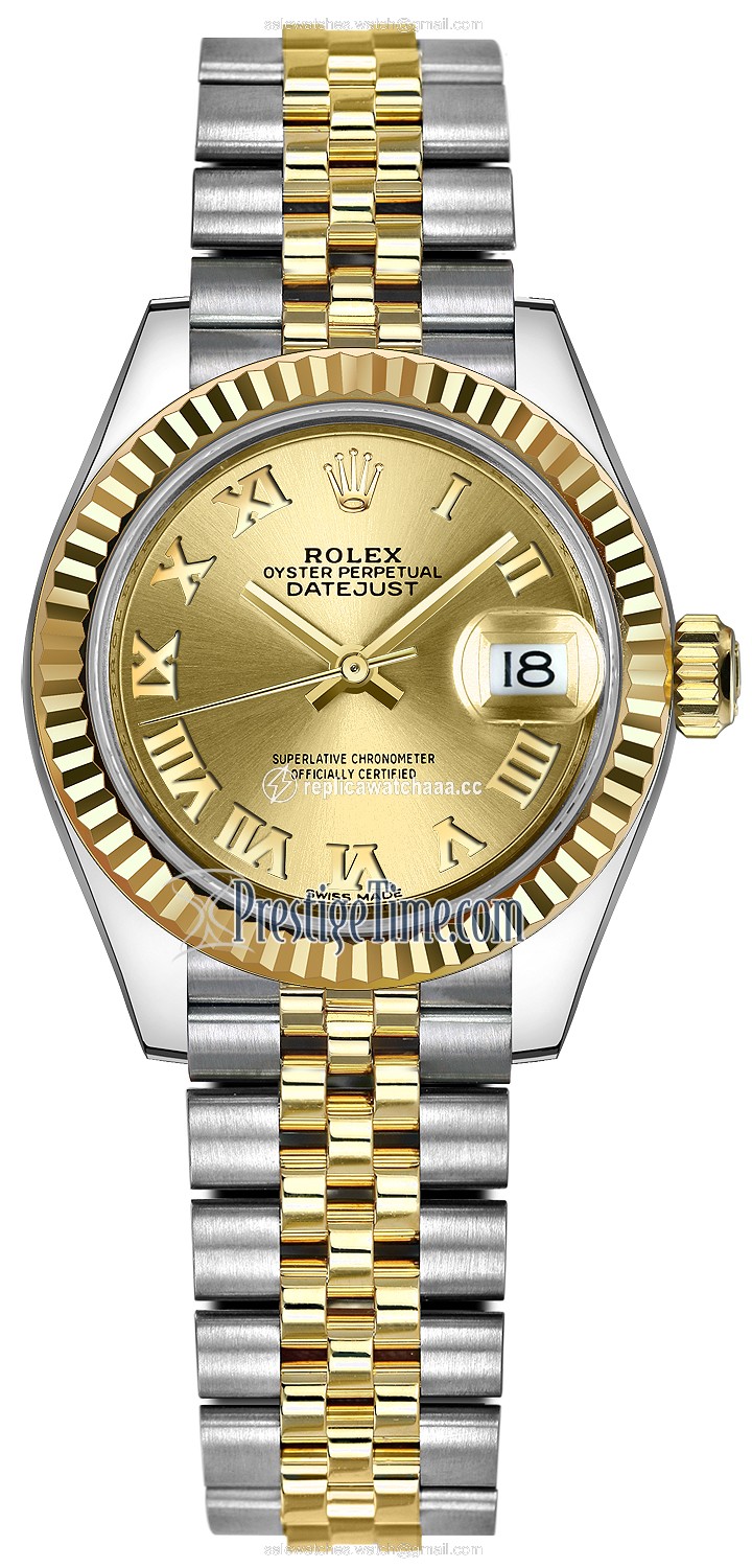 279173 Champagne Roman Jubilee Rolex Lady Datejust 28mm Stainless Steel and Yellow Gold Ladies Watch 279173 Champagne Roman Jubilee Rolex Lady Datejust 28mm Stainless Steel and Yellow Gold Ladies Watch