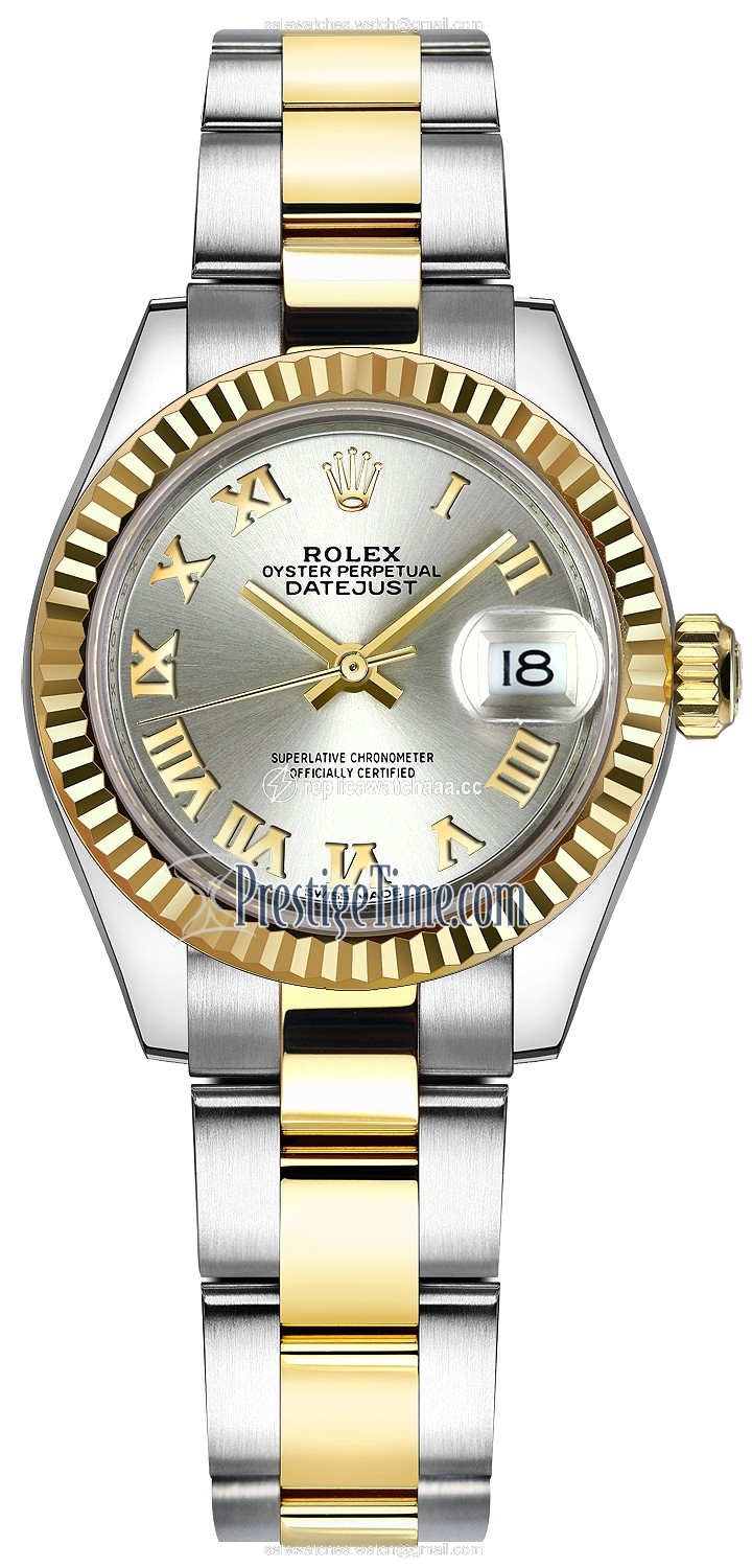 279173 Silver Roman Oyster Rolex Lady Datejust 28mm Stainless Steel and Yellow Gold Ladies Watch 279173 Silver Roman Oyster Rolex Lady Datejust 28mm Stainless Steel and Yellow Gold Ladies Watch