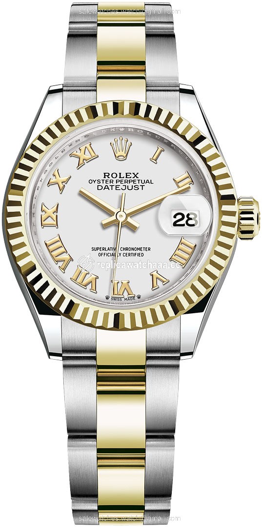 279173 White Roman Oyster Rolex Lady Datejust 28mm Stainless Steel and Yellow Gold Ladies Watch 279173 White Roman Oyster Rolex Lady Datejust 28mm Stainless Steel and Yellow Gold Ladies Watch