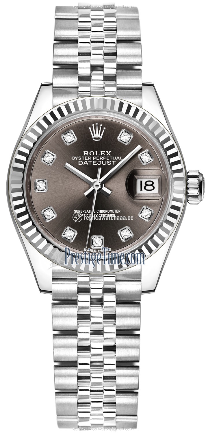 279174 Dark Grey Diamond Jubilee Rolex Lady Datejust 28mm Stainless Steel Ladies Watch 279174 Dark Grey Diamond Jubilee Rolex Lady Datejust 28mm Stainless Steel Ladies Watch