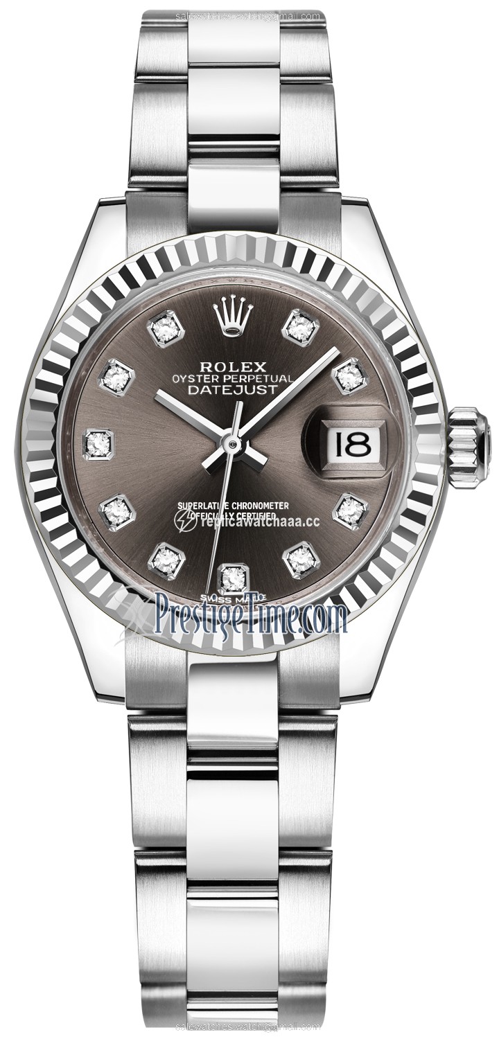 279174 Dark Grey Diamond Oyster Rolex Lady Datejust 28mm Stainless Steel Ladies Watch 279174 Dark Grey Diamond Oyster Rolex Lady Datejust 28mm Stainless Steel Ladies Watch
