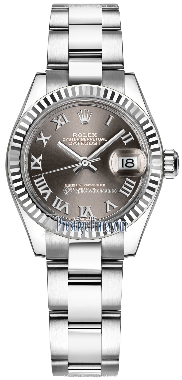 279174 Dark Grey Roman Oyster Rolex Lady Datejust 28mm Stainless Steel Ladies Watch 279174 Dark Grey Roman Oyster Rolex Lady Datejust 28mm Stainless Steel Ladies Watch