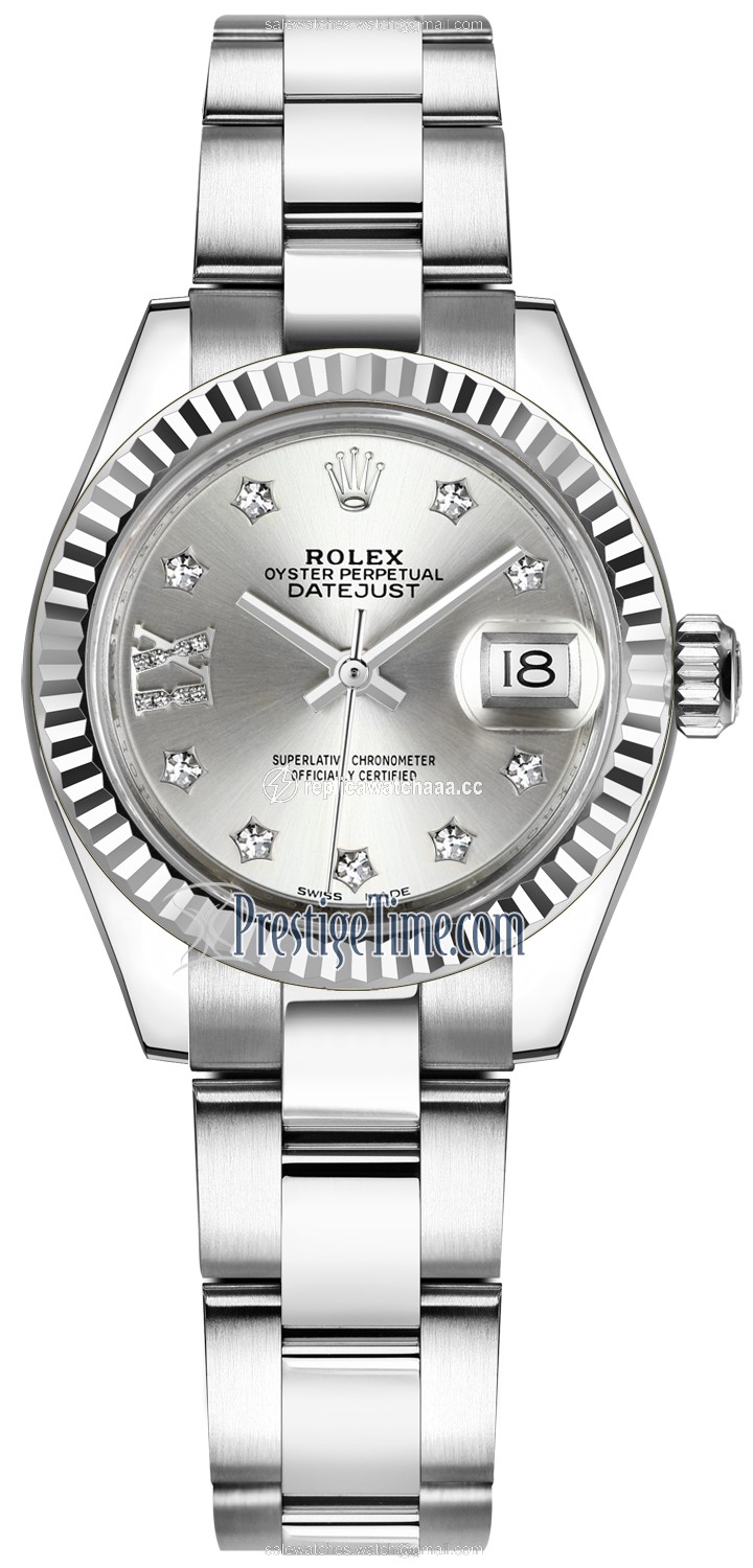 279174 Silver 17 Diamond Oyster Rolex Lady Datejust 28mm Stainless Steel Ladies Watch 279174 Silver 17 Diamond Oyster Rolex Lady Datejust 28mm Stainless Steel Ladies Watch