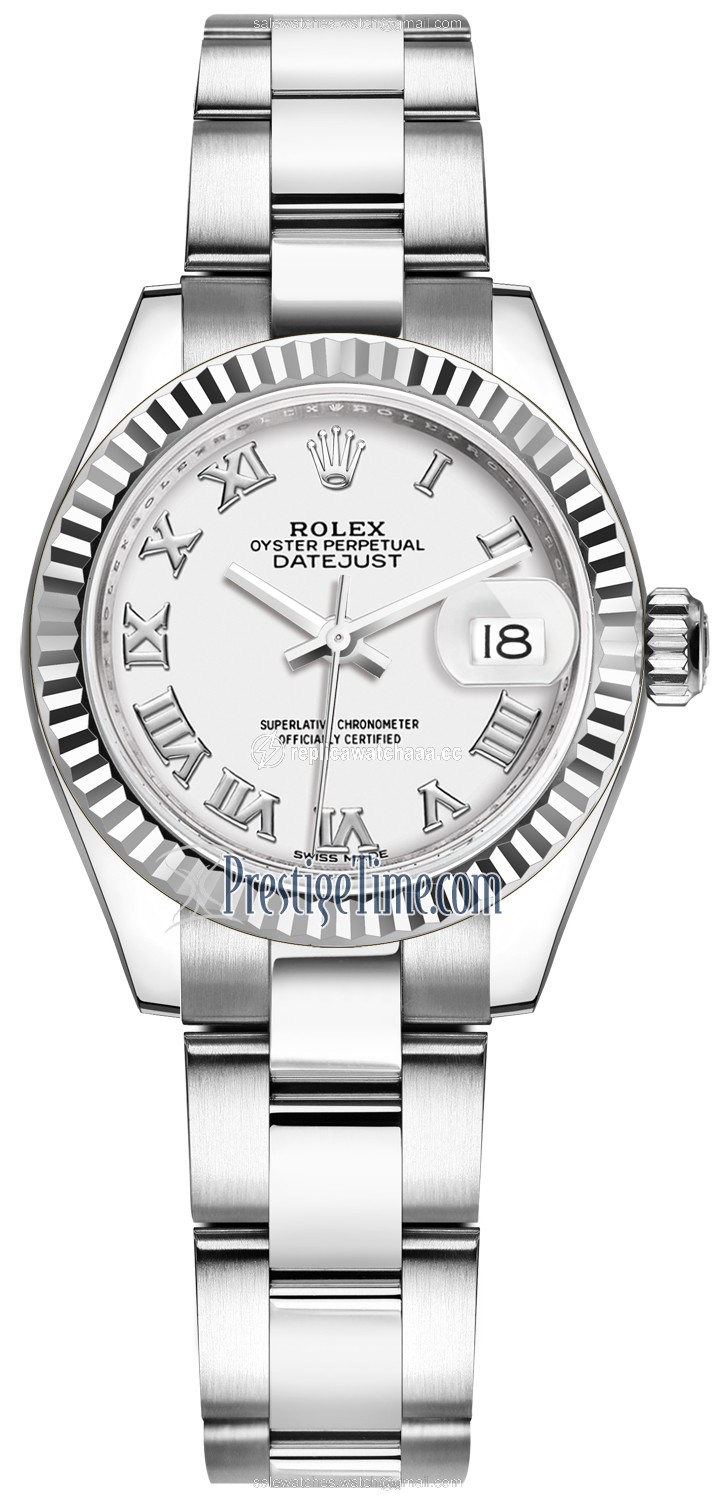 279174 White Roman Oyster Rolex Lady Datejust 28mm Stainless Steel Ladies Watch 279174 White Roman Oyster Rolex Lady Datejust 28mm Stainless Steel Ladies Watch