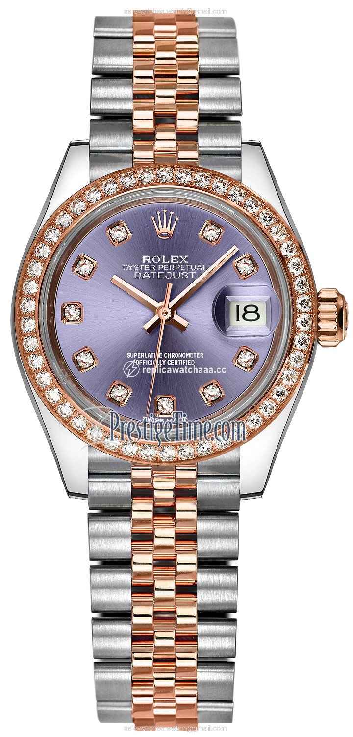 279381RBR Aubergine Diamond Jubilee Rolex Lady Datejust 28mm Stainless Steel and Everose Gold Ladies Watch 279381RBR Aubergine Diamond Jubilee Rolex Lady Datejust 28mm Stainless Steel and Everose Gold Ladies Watch