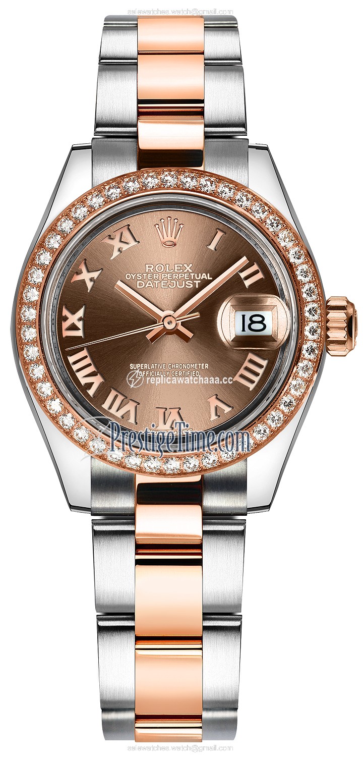 279381RBR Chocolate Roman Oyster Rolex Lady Datejust 28mm Stainless Steel and Everose Gold Ladies Watch 279381RBR Chocolate Roman Oyster Rolex Lady Datejust 28mm Stainless Steel and Everose Gold Ladies Watch