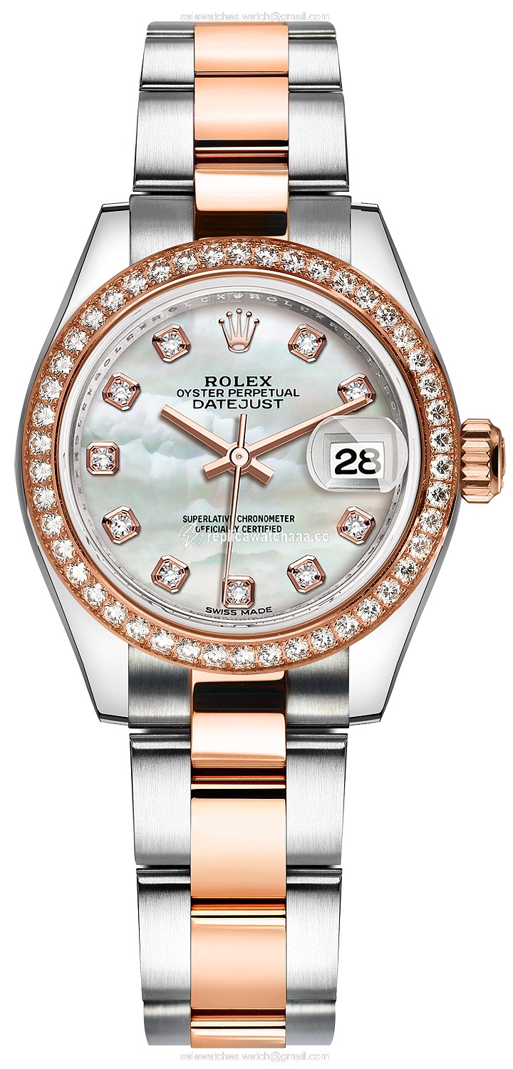 279381RBR MOP Diamond Oyster Rolex Lady Datejust 28mm Stainless Steel and Everose Gold Ladies Watch 279381RBR MOP Diamond Oyster Rolex Lady Datejust 28mm Stainless Steel and Everose Gold Ladies Watch