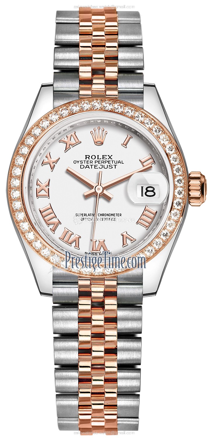 279381RBR White Roman Jubilee Rolex Lady Datejust 28mm Stainless Steel and Everose Gold Ladies Watch 279381RBR White Roman Jubilee Rolex Lady Datejust 28mm Stainless Steel and Everose Gold Ladies Watch