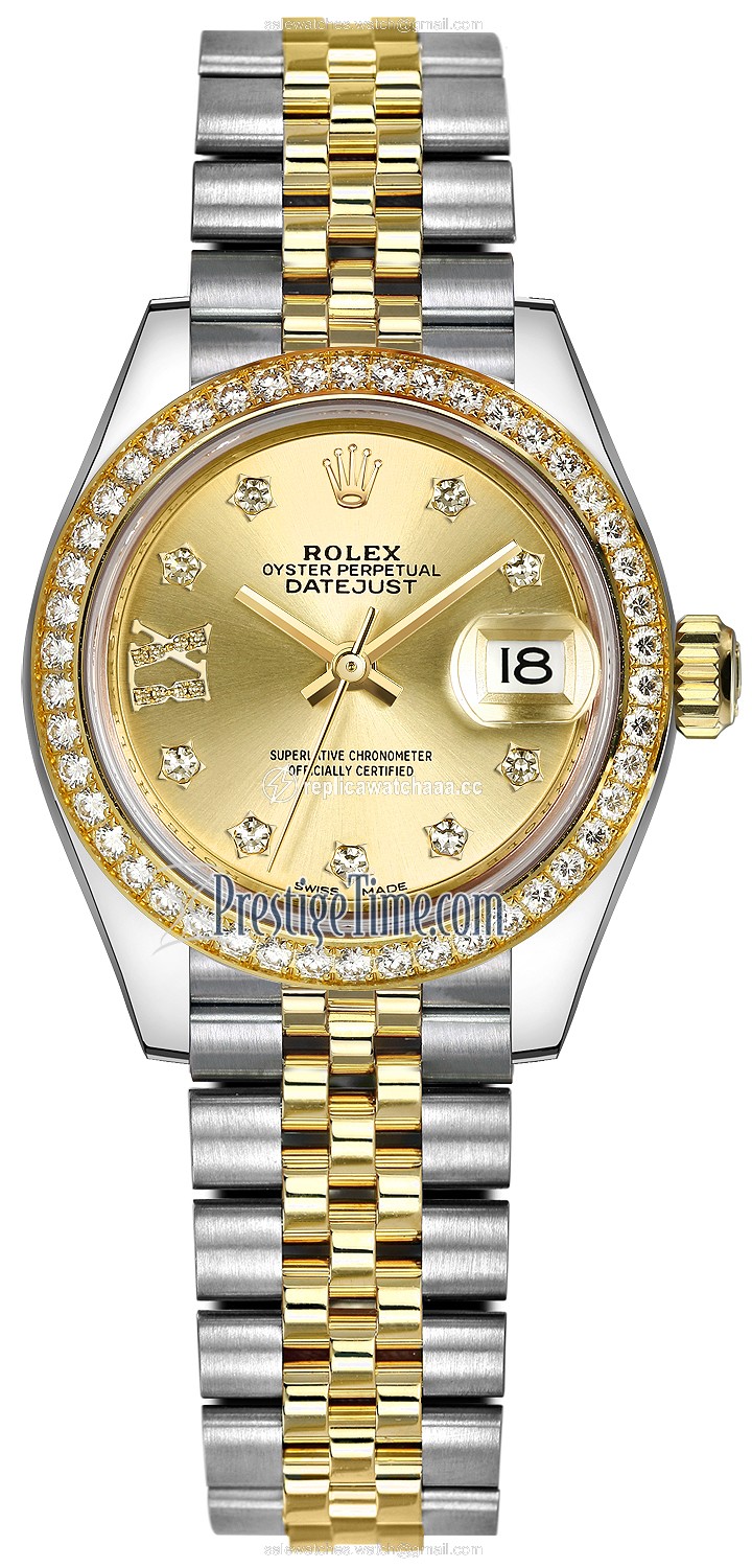 279383RBR Champagne 17 Diamond Jubilee Rolex Lady Datejust 28mm Stainless Steel and Yellow Gold Ladies Watch 279383RBR Champagne 17 Diamond Jubilee Rolex Lady Datejust 28mm Stainless Steel and Yellow Gold Ladies Watch
