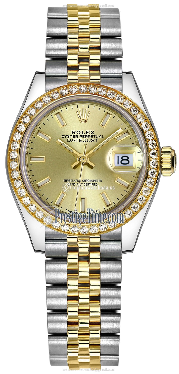 279383RBR Champagne Index Jubilee Rolex Lady Datejust 28mm Stainless Steel and Yellow Gold Ladies Watch 279383RBR Champagne Index Jubilee Rolex Lady Datejust 28mm Stainless Steel and Yellow Gold Ladies Watch