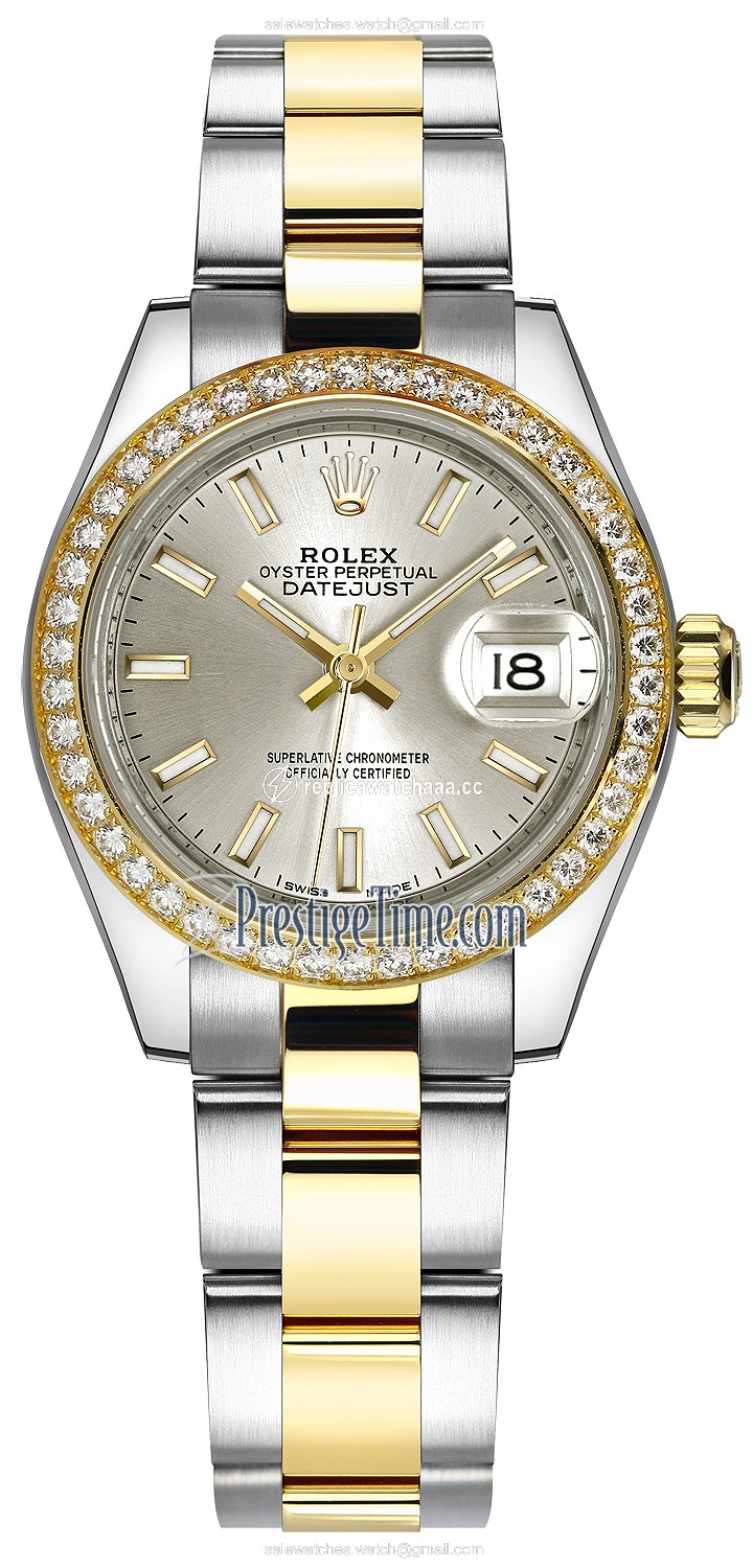 279383RBR Silver Index Oyster Rolex Lady Datejust 28mm Stainless Steel and Yellow Gold Ladies Watch 279383RBR Silver Index Oyster Rolex Lady Datejust 28mm Stainless Steel and Yellow Gold Ladies Watch