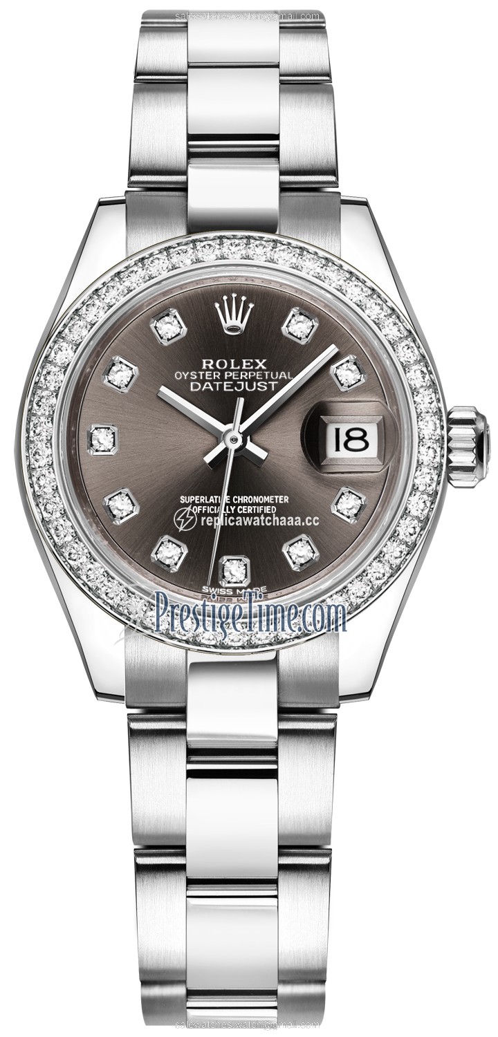 279384RBR Dark Grey Diamond Oyster Rolex Lady Datejust 28mm Stainless Steel Ladies Watch 279384RBR Dark Grey Diamond Oyster Rolex Lady Datejust 28mm Stainless Steel Ladies Watch