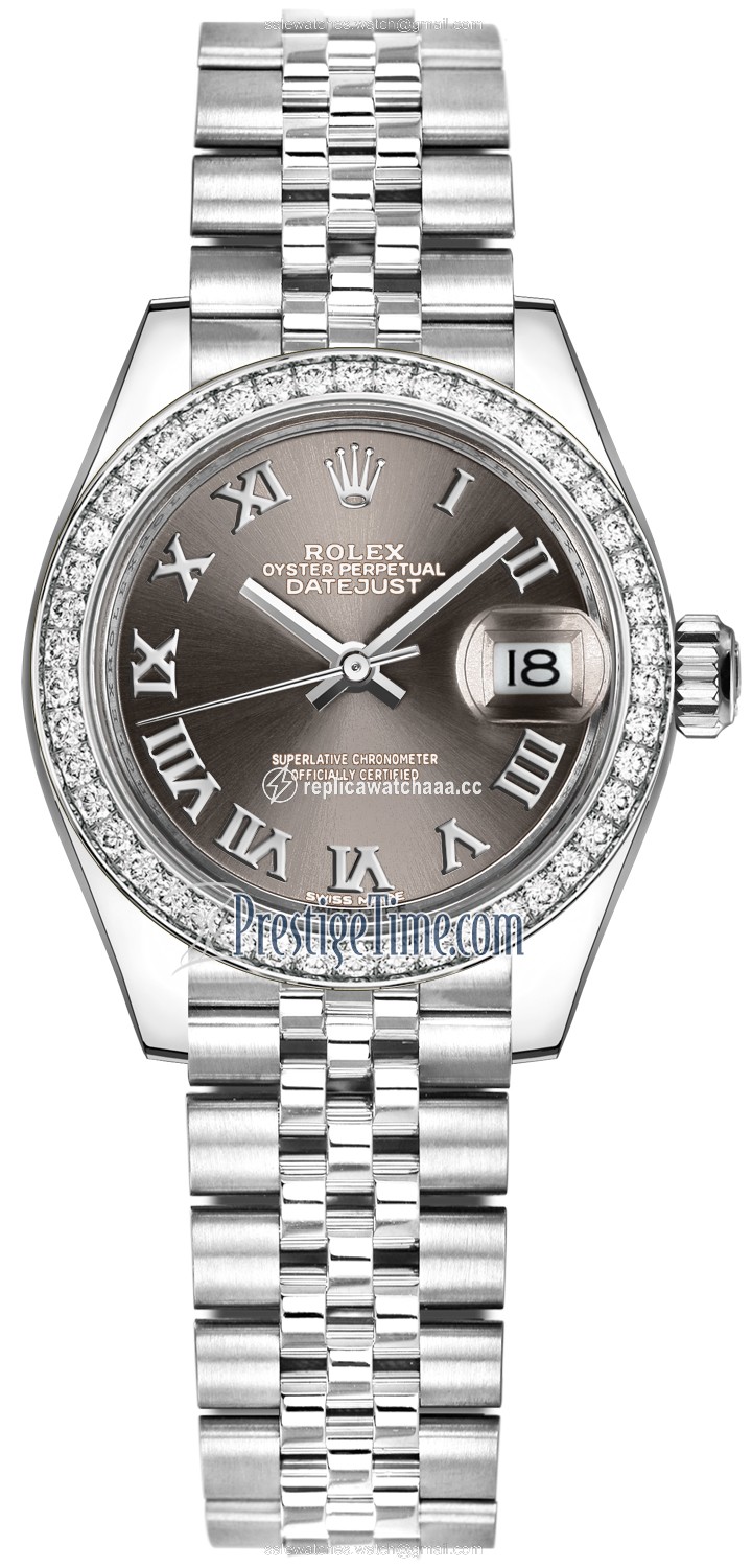 279384RBR Dark Grey Roman Jubilee Rolex Lady Datejust 28mm Stainless Steel Ladies Watch 279384RBR Dark Grey Roman Jubilee Rolex Lady Datejust 28mm Stainless Steel Ladies Watch