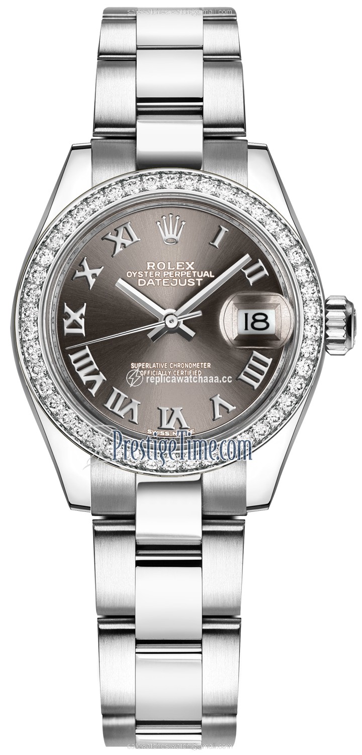 279384RBR Dark Grey Roman Oyster Rolex Lady Datejust 28mm Stainless Steel Ladies Watch 279384RBR Dark Grey Roman Oyster Rolex Lady Datejust 28mm Stainless Steel Ladies Watch