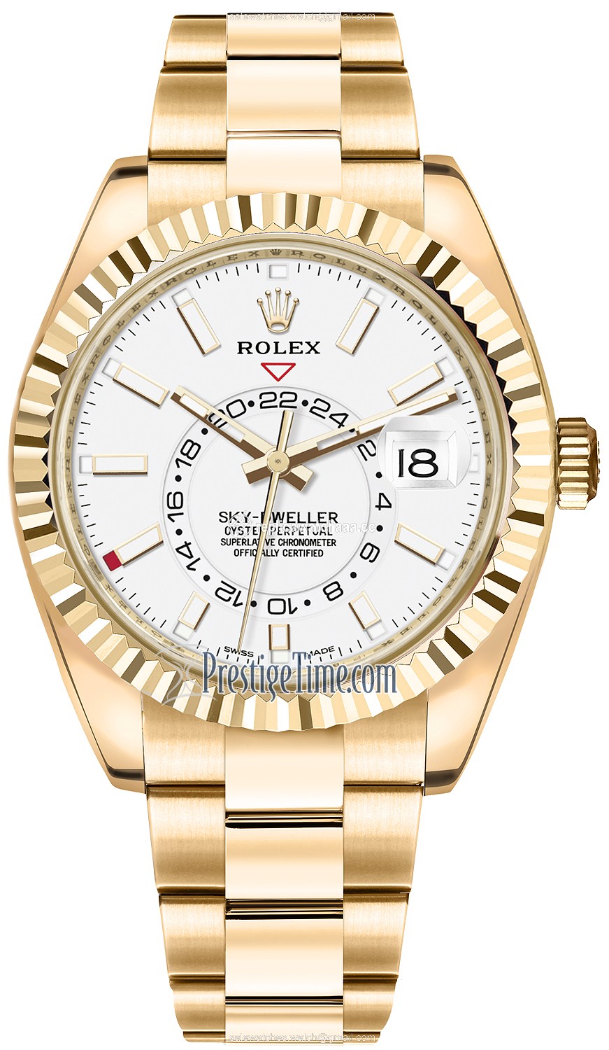 326938 White Index Rolex Sky Dweller 42mm Mens Watch 326938 White Index Rolex Sky Dweller 42mm Mens Watch