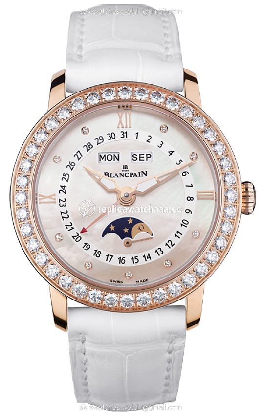 3663-2954-55b Blancpain Villeret Moonphase & Complete Calendar - 34mm Ladies Watch 3663-2954-55b Blancpain Villeret Moonphase & Complete Calendar - 34mm Ladies Watch