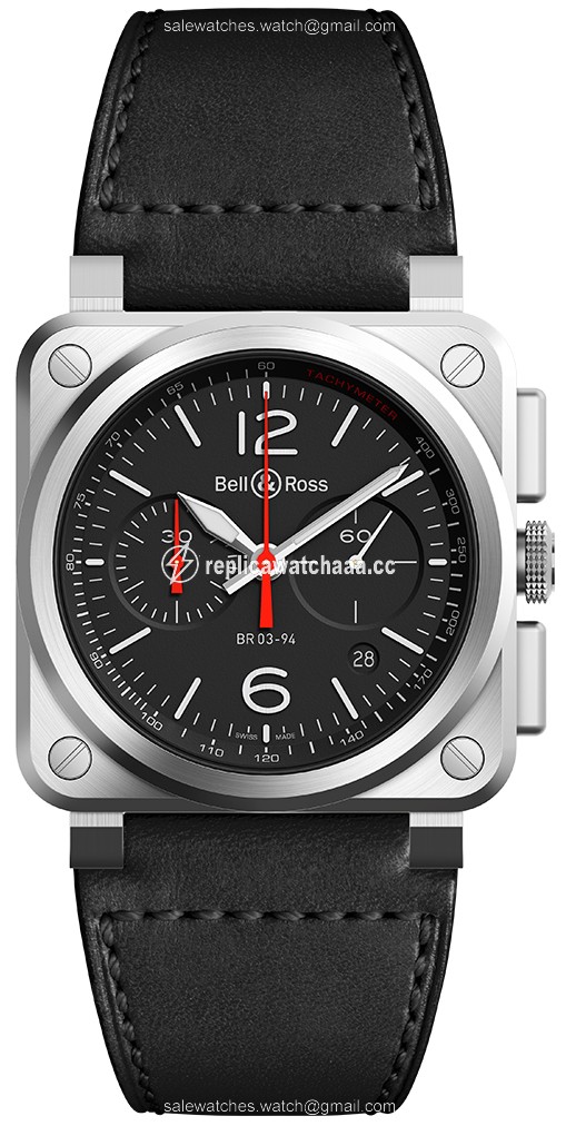 BR0394-BLC-ST/SCA BR 03-94 Black Steel Bell & Ross BR03-94 Chronograph 42mm Mens Watch BR0394-BLC-ST/SCA BR 03-94 Black Steel Bell & Ross BR03-94 Chronograph 42mm Mens Watch