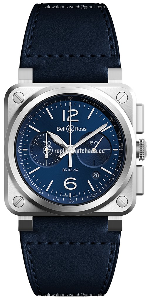 BR03-94 Blue Steel BR0394-BLU-ST/SCA Bell & Ross BR03-94 Chronograph 42mm Mens Watch BR03-94 Blue Steel BR0394-BLU-ST/SCA Bell & Ross BR03-94 Chronograph 42mm Mens Watch