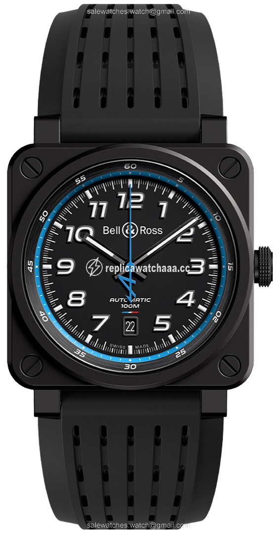 BR0392-A522-CE/SRB Black & Alpine Blue Bell & Ross BR03-92 Automatic 42mm Mens Watch BR0392-A522-CE/SRB Black & Alpine Blue Bell & Ross BR03-92 Automatic 42mm Mens Watch