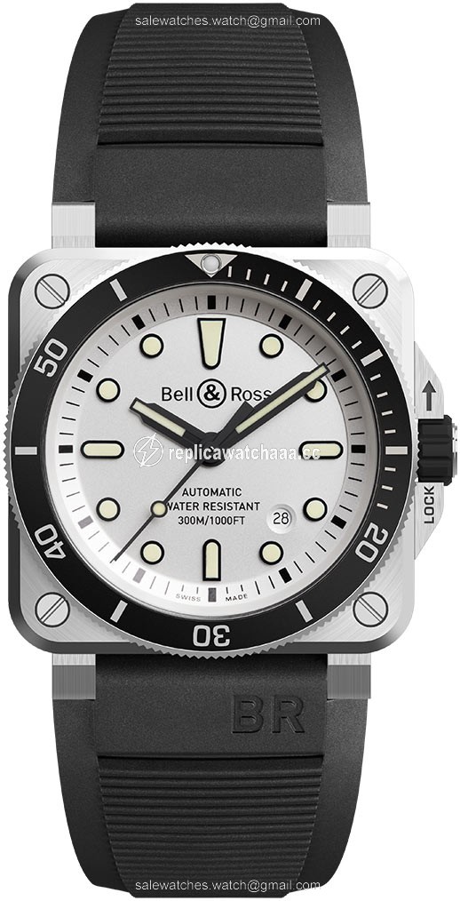 BR0392-D-WH-ST/SRB Diver Bell & Ross BR03-92 Diver 42mm Mens Watch BR0392-D-WH-ST/SRB Diver Bell & Ross BR03-92 Diver 42mm Mens Watch