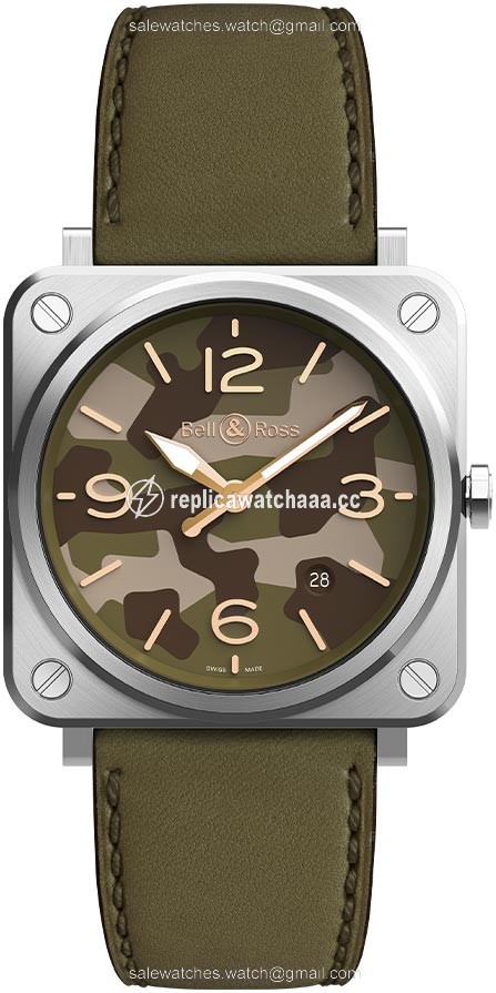 BRS-CK-ST/SCA Green Camo Bell & Ross BR S Quartz 39mm Midsize Watch BRS-CK-ST/SCA Green Camo Bell & Ross BR S Quartz 39mm Midsize Watch