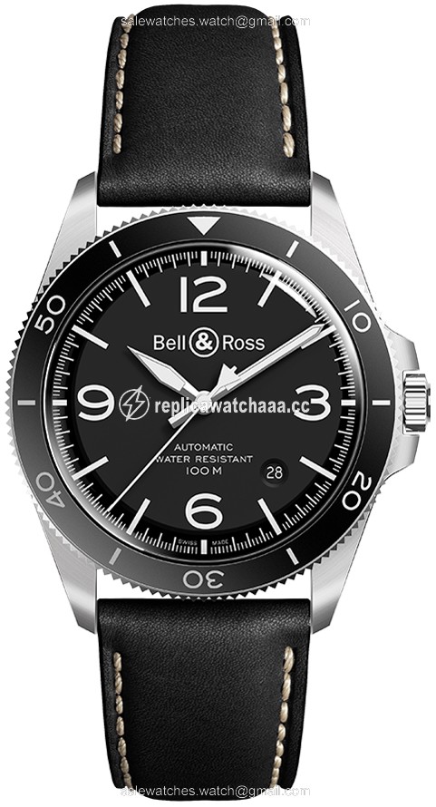 BRV292-BL-ST/SCA Black Steel Bell & Ross BR V2-92 Mens Watch BRV292-BL-ST/SCA Black Steel Bell & Ross BR V2-92 Mens Watch