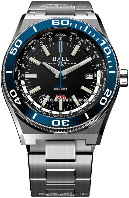DG3032A-S-BKBE Ball Watch Roadmaster Worldtime 42mm Mens Watch DG3032A-S-BKBE Ball Watch Roadmaster Worldtime 42mm Mens Watch