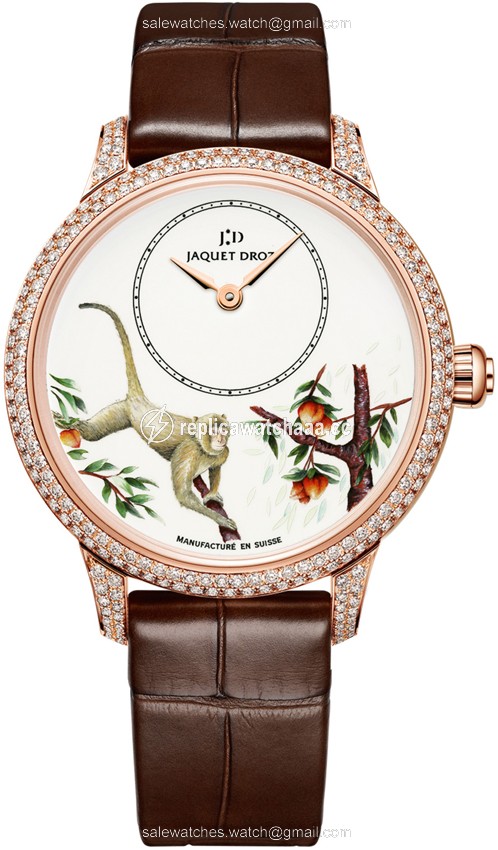 j005003216 MONKEY Jaquet Droz Les Ateliers d'Art Petite Heure Minute Enamel Painting 35mm Ladies Watch j005003216 MONKEY Jaquet Droz Les Ateliers d'Art Petite Heure Minute Enamel Painting 35mm Ladies Watch