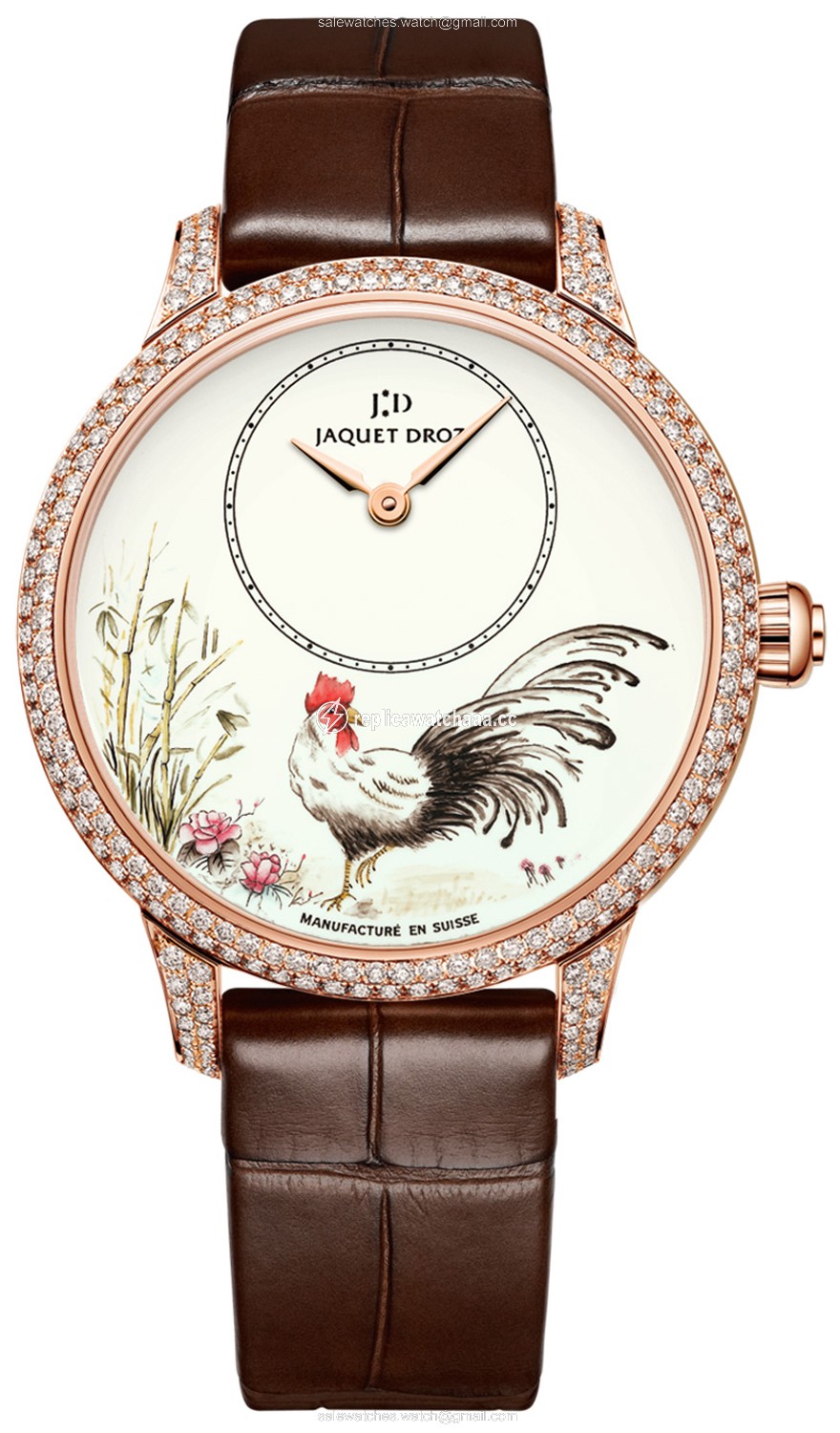 j005003222 ROOSTER Jaquet Droz Les Ateliers d'Art Petite Heure Minute Enamel Painting 35mm Ladies Watch j005003222 ROOSTER Jaquet Droz Les Ateliers d'Art Petite Heure Minute Enamel Painting 35mm Ladies Watch